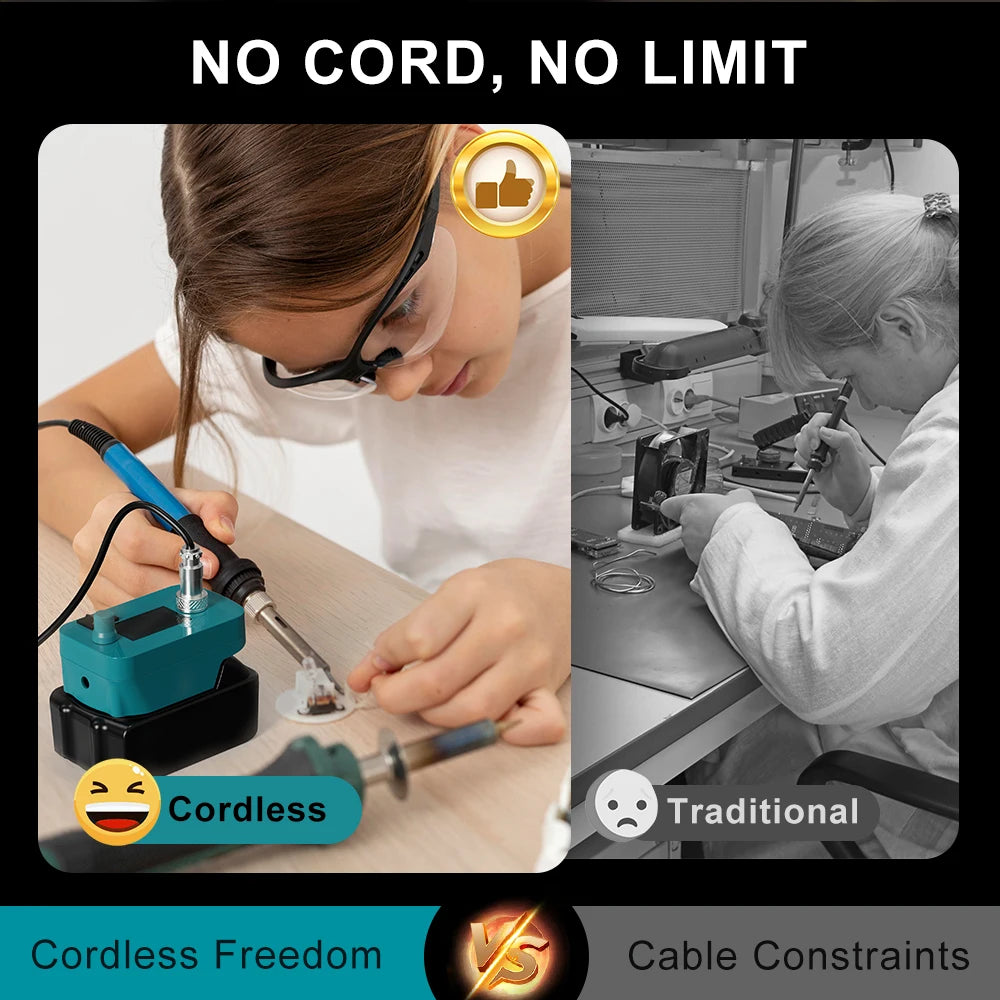 Cordless Soldering Iron Station Tool For Makita 14.4V-18V Battery BL1830 BL1840 BL1850 BL1860 Battery 60W PCB Soldering Tool