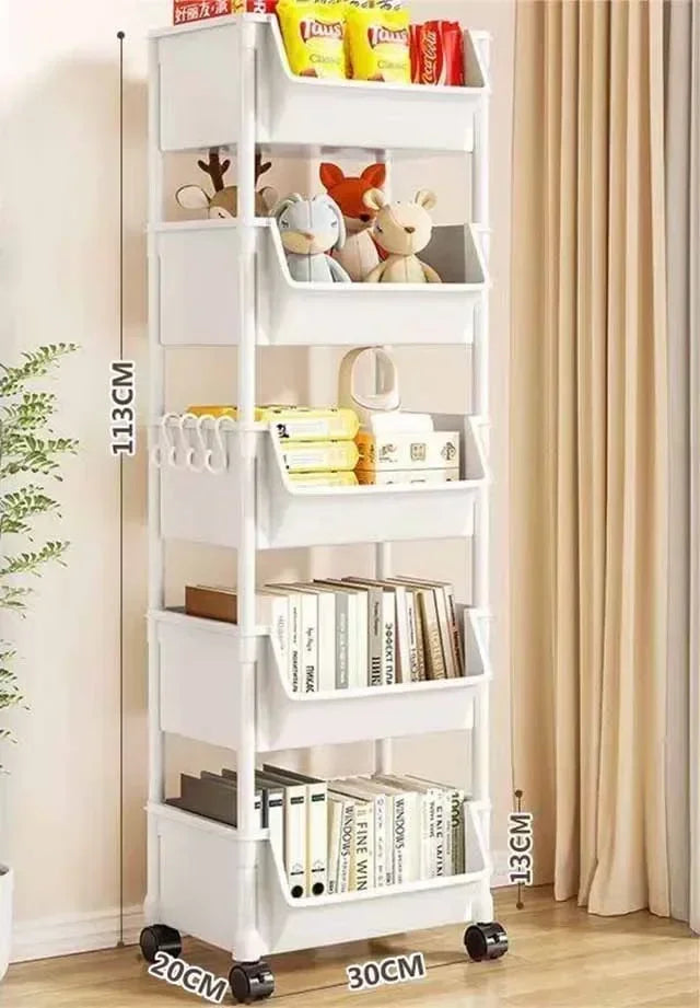 Estantería con ruedas para cocina, estantería de almacenamiento, armario de almacenamiento con ranura estrecha para esquina de cocina, organizador para baño, sala de estar y hogar