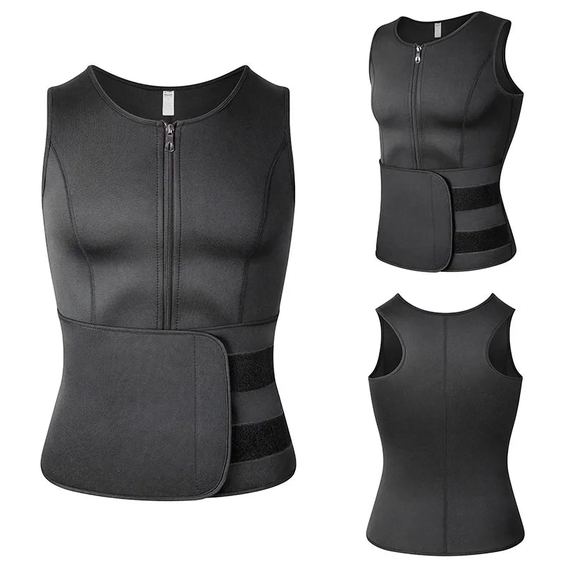 Vensslim - Chaleco moldeador de cintura para hombre, camiseta adelgazante, camiseta interior de compresión para sauna, ropa moldeadora, quemador de grasa, camisetas de entrenamiento