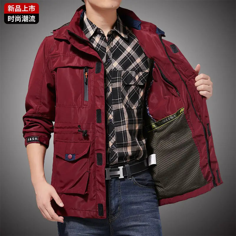 Chaqueta táctica cortavientos para hombre, impermeable, con capucha, para exteriores, deportiva, militar, talla europea, S-5XL, para escalada de campo, ropa fina