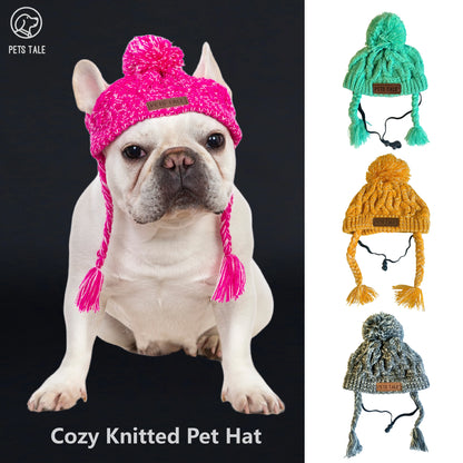 Gorros suaves de invierno para perros, gorro de punto cálido para perros, gorro de punto resistente al viento para perros