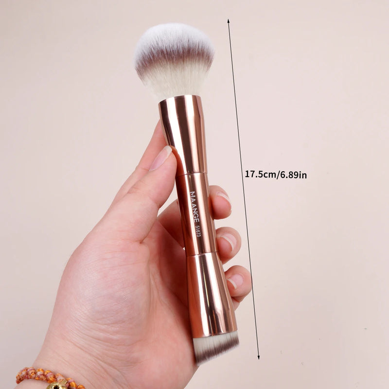 MAANGE 1PCS Foundation Makeup Brush Double Head Concealer Contour Brush for Liquid Soft Dense Hair Facial Cosmetic Makeup Tools