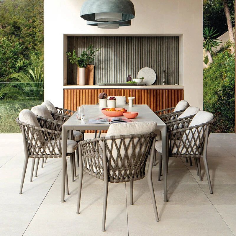 Juego completo de muebles de cocina, salón de jardín al aire libre, Patio, campamento, casas prefabricadas, sesiones de casa, juegos de jardines, mesa y silla