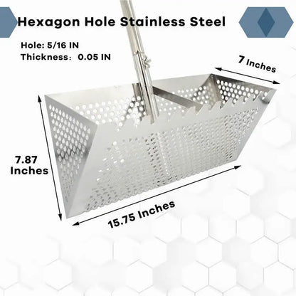 Beach Sand Scoop Shovel Metal Detector Sand Scoops Treasure Detecting Metal Detector Hunting Stainless Steel Tool Hex