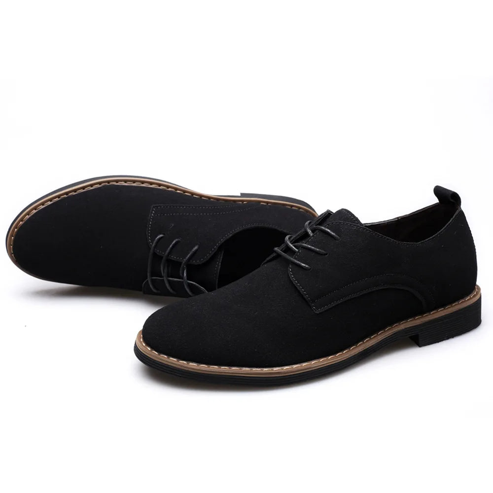 Luxury Men's Oxford Shoes, High-Quality Suede Leather Business Casual Shoes for Men, Lace-Up Men's Party Wedding Shoes, Plus Size