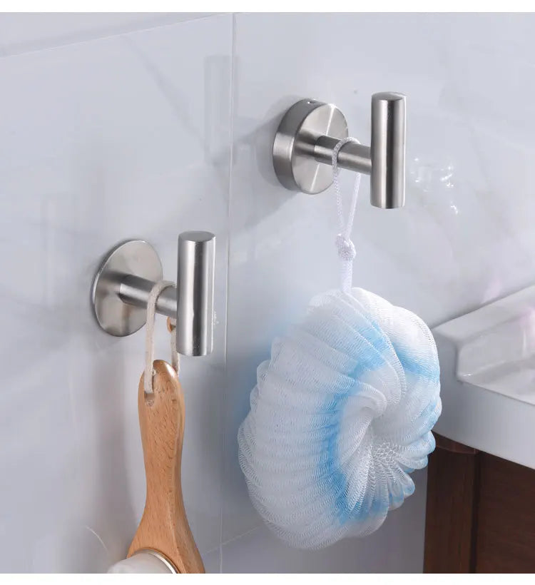 1 juego de accesorios de baño de acero inoxidable plateado, toallero, soporte para papel higiénico, gancho para barra de toalla, accesorios de baño