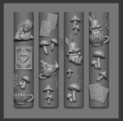 1pc Bowknot Candles Jellyfish Shell Rose Leaf  3D Acrylic Mold Nail Art Decoration Nails DIY Design Silicone  Nails Mold