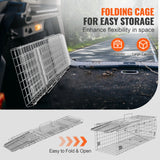 SucceBuy Live Animal Cage Trap Humane Cat Rodent Control Folding with Handle for Stray Cats Rabbits Squirrels Raccoons Groundhog