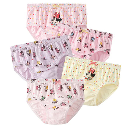 5 paquetes/caja de ropa interior para niños, bragas triangulares de algodón suave con dibujos de Mickey, transpirables, caja de regalo.