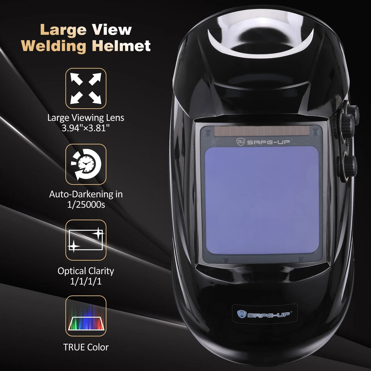 Welding Mask 1/1/1/1 Auto Darkening Welding Helmet 100x97mm Large View TRUE Color 4 Sensors for MIG MAG MMA Welder Machine