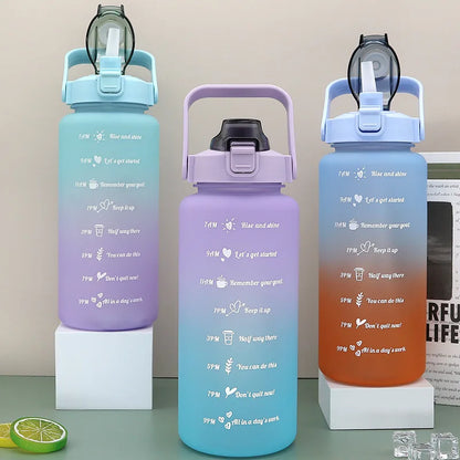 2025 Spring/Summer 2L Large Capacity Outdoor Plastic Bouncing Straw Sports Water Bottle Leak-proof Portable Refill Cups