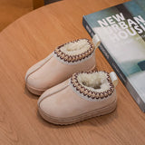 2026 New Fashion Children's Ankle Boots Soft Winter Causal Girls Cotton Shoes Solid Color Kids School Plush Boots Warm Shoes