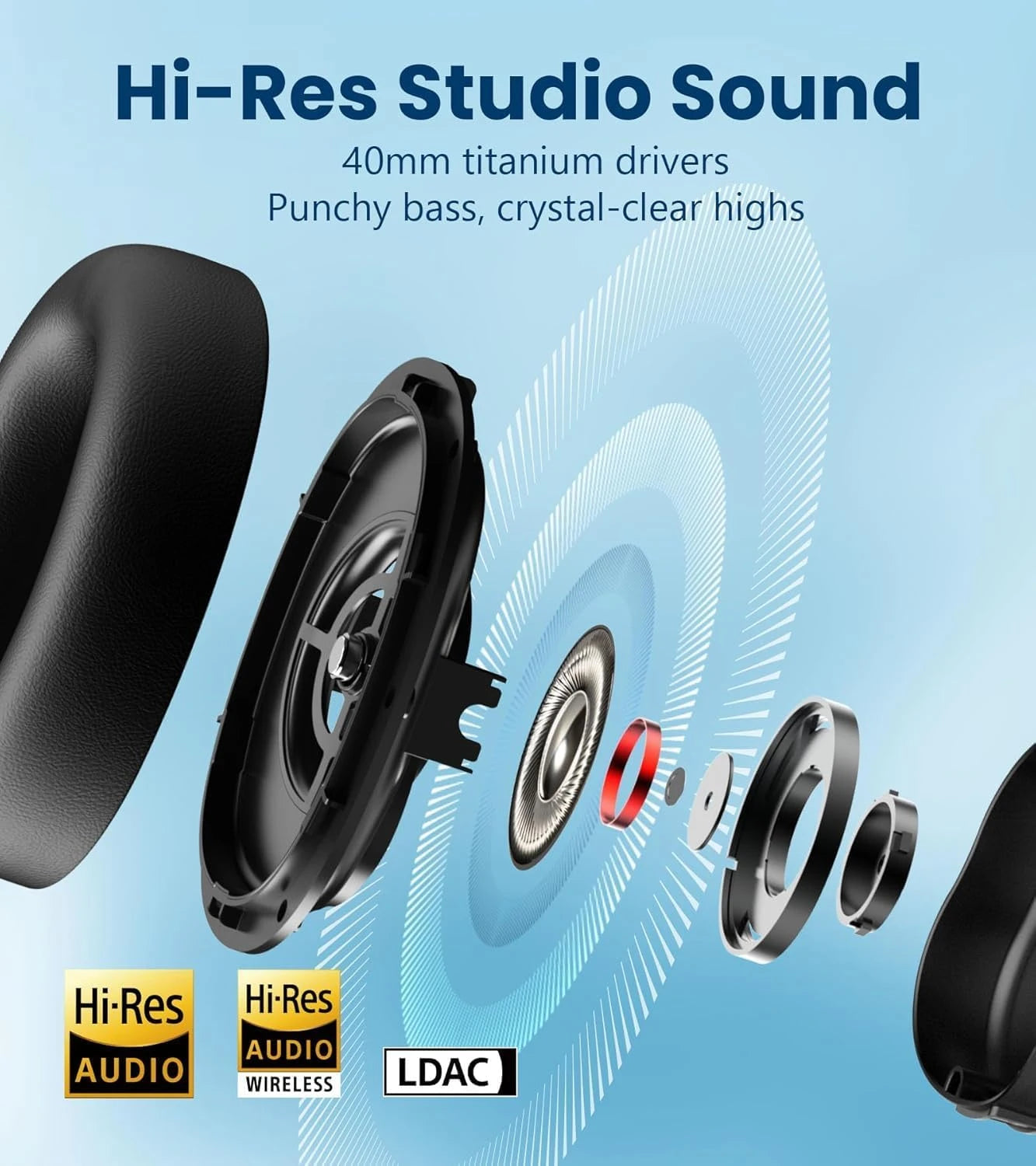 Edifier WH950NB Active Noise Cancelling Wireless Headphones Bluetooth 5.4 Headset, Hi-Res Wireless, 80hrs Playback,4 Microphones