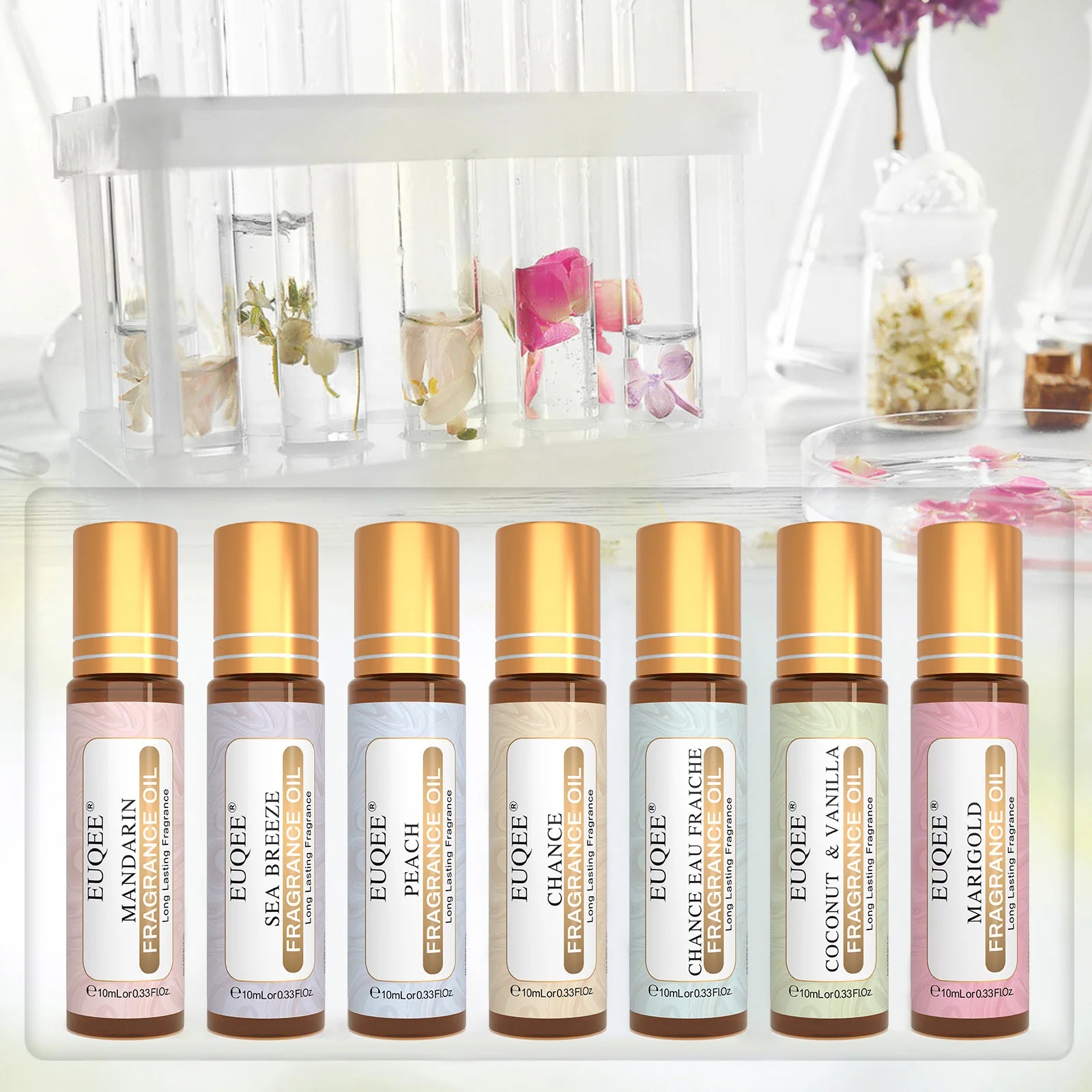 EUQEE 10ML Angel Coconut Vanilla Good Girl Roller Fragrance Oils For Women Easy Carry, Long Lasting Aromatherapy Body Fragrance