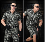 Short Sleeved Shirts Men Tactical T-shirt Spring Summer Workwear Cotton Vintage Shirt  Army Embroidery Pocket Cargo Tees
