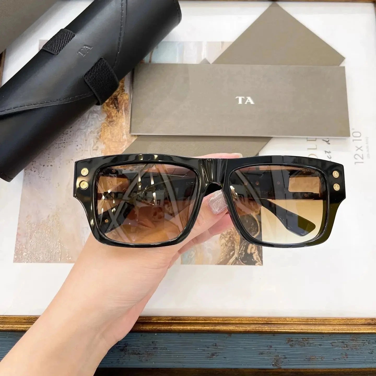 Original Factory For DIYTA DT GRANDMASTER-SEVEN DTS407-A With Brand Box Black Acetate Frame Stylish Casual Men Women Sunglasses