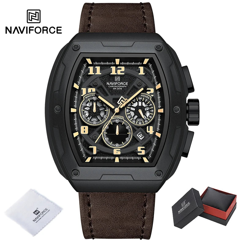 NAVIFORCE Luxury Brand Men Sports Watch Quartz 24 Hours Chronograph Waterproof Male Wristwatches Date Display Clock Reloj Hombre