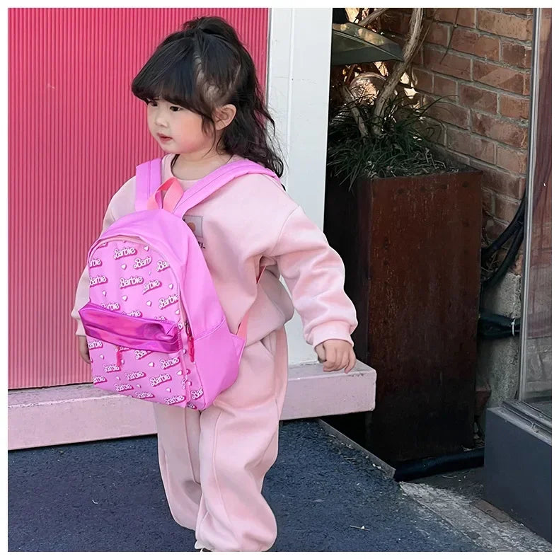 Kawaii Barbie Cartoon Anime Fashion Backpack Girl Barbie Princess Backpack Cute Kindergarten Kids Schoolbag Gift Toys