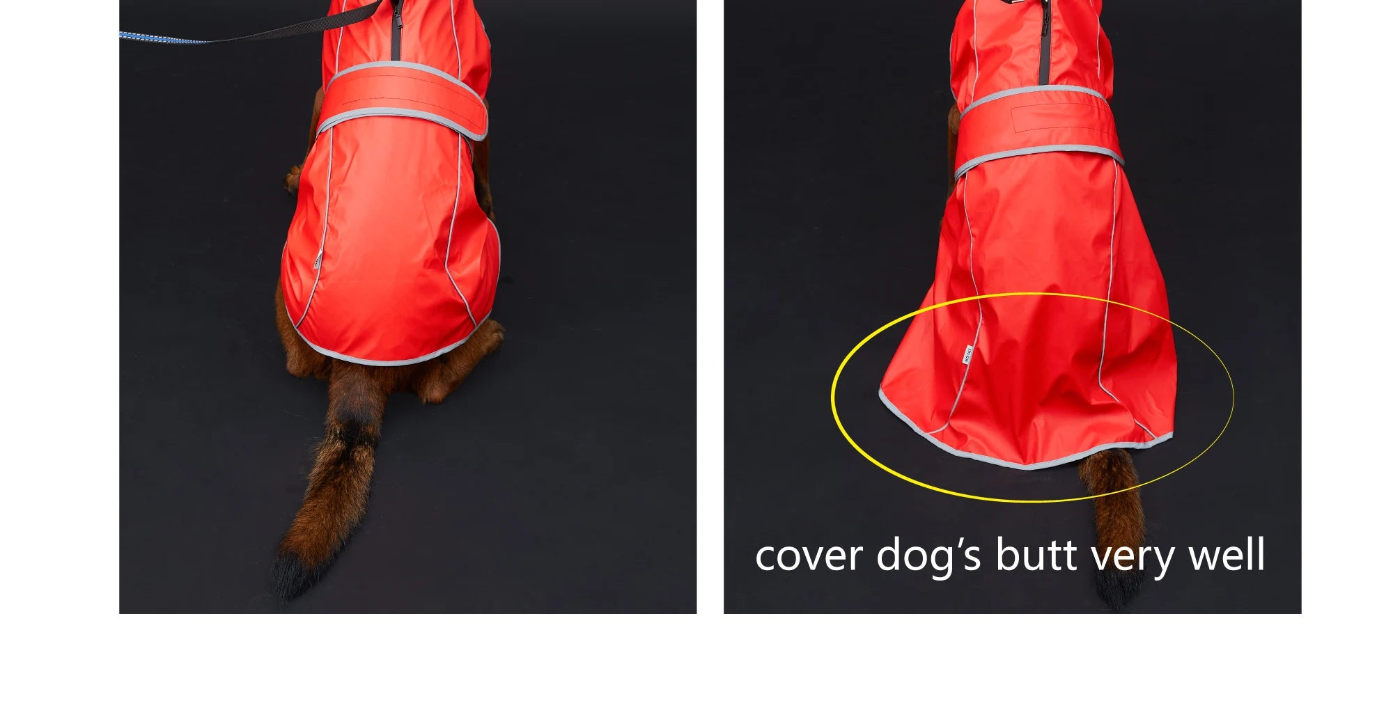 Waterproof Dog Raincoat with Reflective Strips and Adjustable Hood - Red, Yellow, Navy Blue