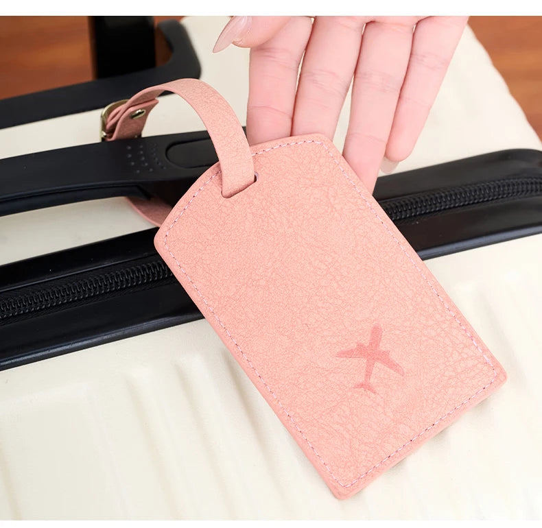 Fashionable new PU luggage tag, boarding pass for overseas travel, luggage tag, anti-loss name card, luggage tag