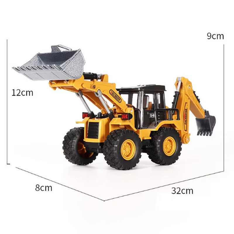 Juguetes para niños, tractor de aleación, excavadora, buldózer, grúa en miniatura, camión, modelo de vehículo agrícola de ingeniería fundido a presión, regalos para niños