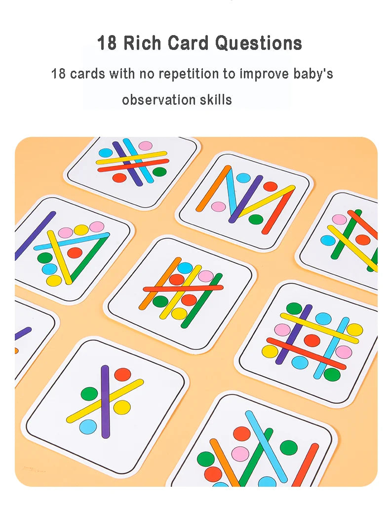 Early Learning Cognitive Rainbow Stick, Children's Color Matching Puzzle, Math Enlightenment, Puzzle Games, Montessori Block Toy