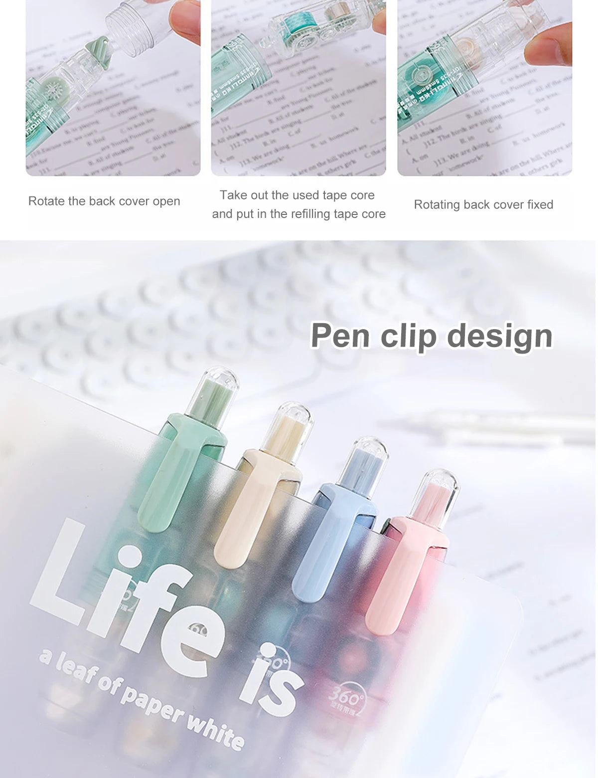 12Pcs/Set Transparent Dot Dispensing Double-sided Tape Replaceable Refills Handbook Dot Glue Stationery School Office Supplies