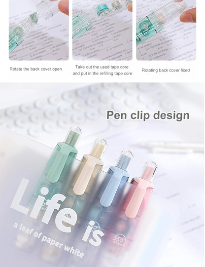 12Pcs/Set Transparent Dot Dispensing Double-sided Tape Replaceable Refills Handbook Dot Glue Stationery School Office Supplies