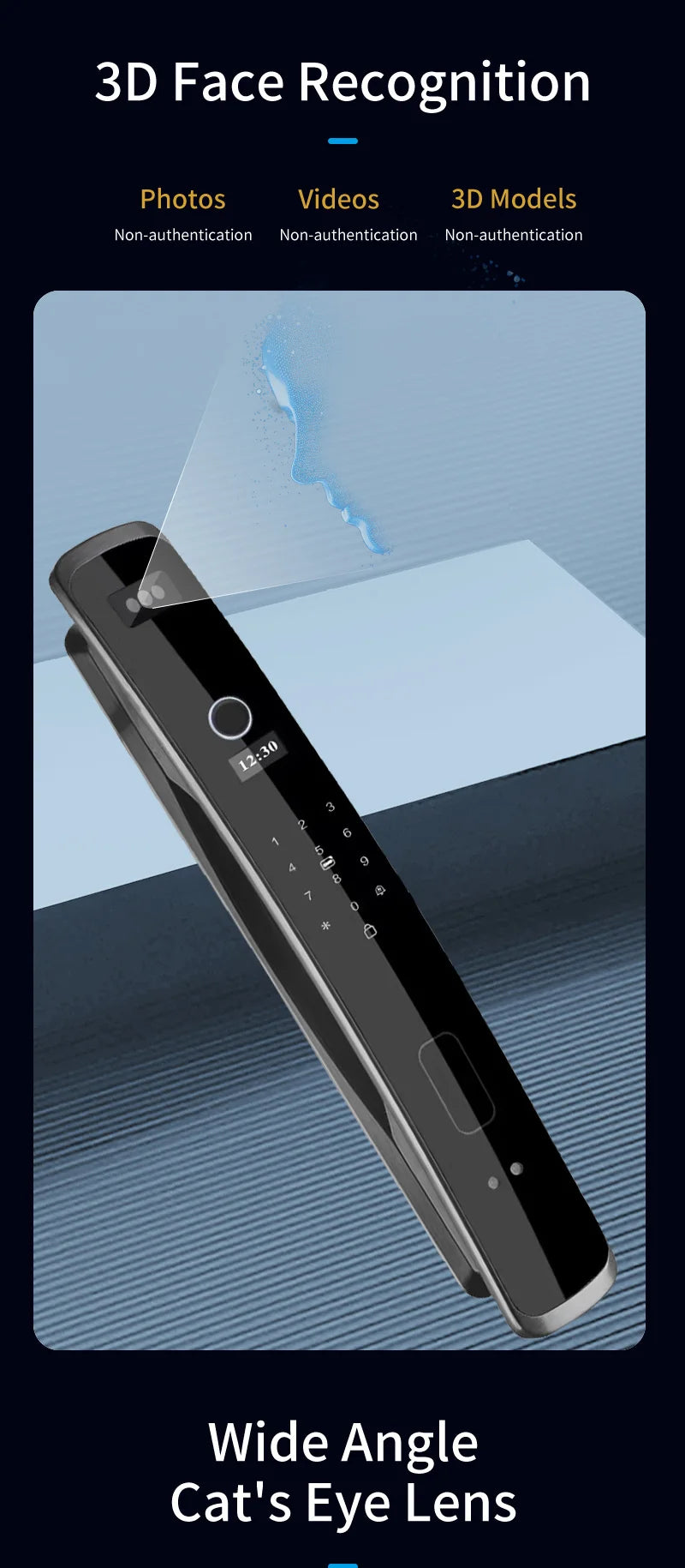 Wishome Biometric Recognition Smart Door Lock remote control Fingerprint Password IC Card APP Wifi Lock Unlock