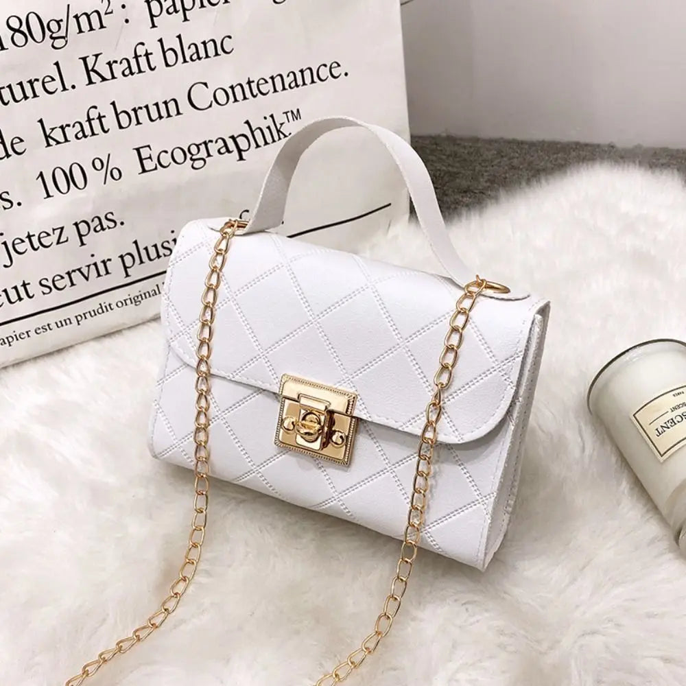 Minimalist PU Leather Chain Shoulder Bag High-Capacity Underarm Handbag Single Shoulder Bag Tote Bag Female Crossbody Bag