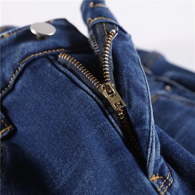Women's Thermal Jeans Winter Snow Warm Plush Stretch Jeans Lady Skinny Thick Fleece Denim Long Pants Retro Blue Pencil Trousers