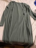 Two Piece Sets Womens Outfits Plain Ribbed Long Sleeve Open Front Coat &amp; Casual Daily Drawstring Pants Set 2021 New