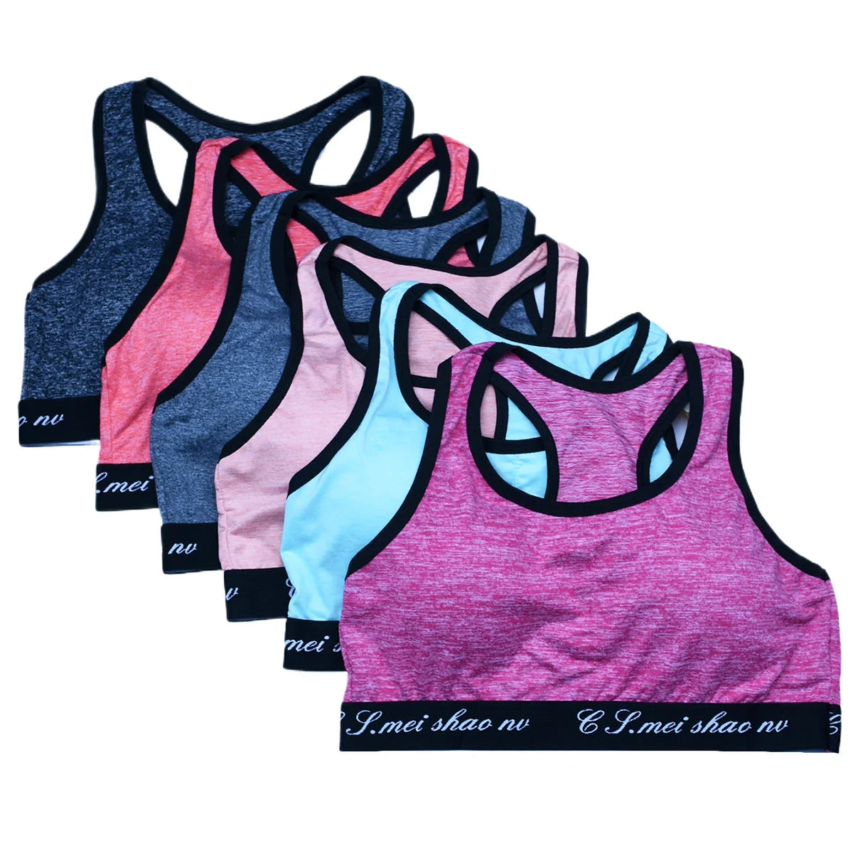 3 piezas de sujetadores para mujeres, niñas, estudiantes, correa cruzada, período de crecimiento, deportes, sujetador sin costuras, chaleco de entrenamiento, sujetador de esponja extraíble sin aros
