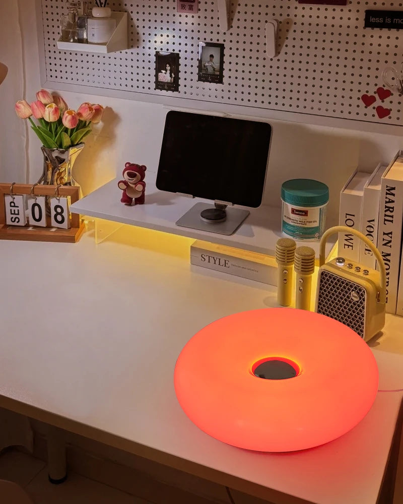 Bauhaus table lamp USB plug bedroom bedside lamp living room dining room decoration donut ambient light (Not glass)