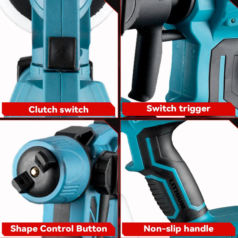 1000ML Electric Spray Gun Cordless Paint Sprayer Auto Furniture Household Sprayer Flow Control Power Tool For 21V 18V Battery