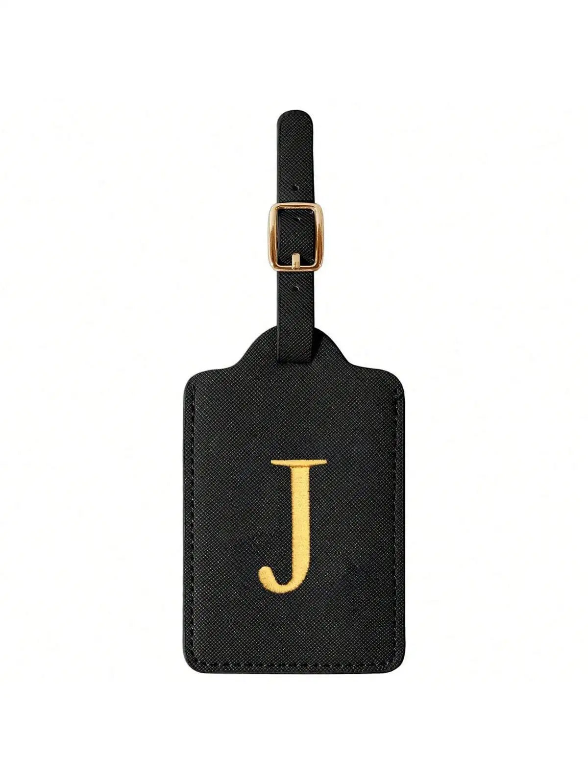 PU Leather Luggage Tag for Travel - Durable Suitcase ID Tag with Privacy Cover & Name Card Slot (A-Z) liu