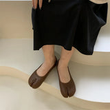 Women Flats Tabi Ninja Shoes Woman Ladies Microfiber Leather Comfy  Flats Split Toe Slippers Soft Bottom Loafers Solid Brief La