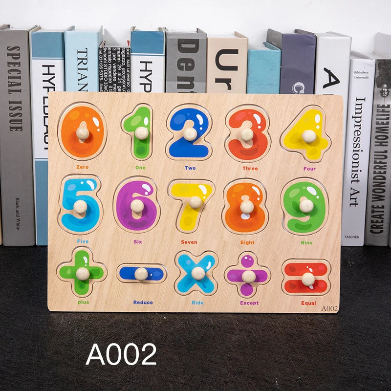 Toddler Wooden Peg 3D Puzzles Kids Toys Alphabet Montessori Education Learning Toys Great Preschool Gift for Girls and Boys
