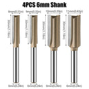 6mm Shank CNC Straight Bit Flush Trim Single Double Flute Router Bit Tungsten Carbide Milling Cutter Woodworking Tools