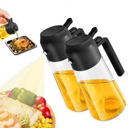 2 em 1 garrafa de spray de óleo de plástico cozinha churrasco cozinhar dispensador de azeite frasco de óleo cozimento vinagre molho soja spray recipiente