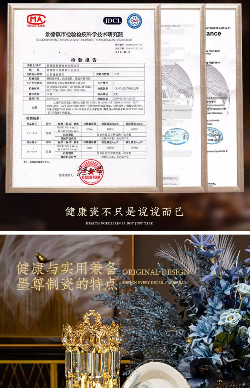 Gold Luxury Home Dinnerware Sets Gift Wedding Guests Party Kitchen Tableware Ceramic Christmas Vaisselle Cuisine Dinner Sets