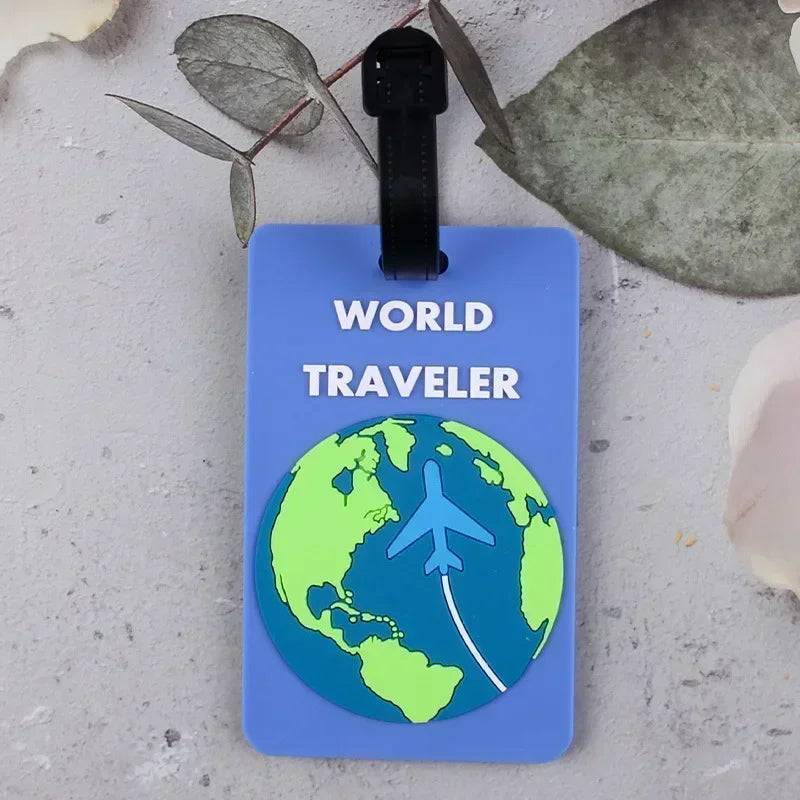 New PVC Soft Glue Airplane Luggage Tag Card Cover Name Labels Suitcase ID Address Hang Tag Boarding Pass Labels Travel Access