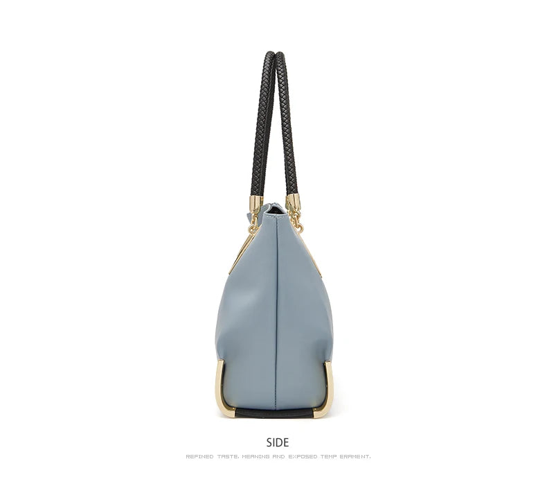 FOXER Genuine Leather Lady's Handbag Elegant Luxury Design Women Shoulder Bag Large Capacity Tote Bag Best Gift for Mom, Wife
