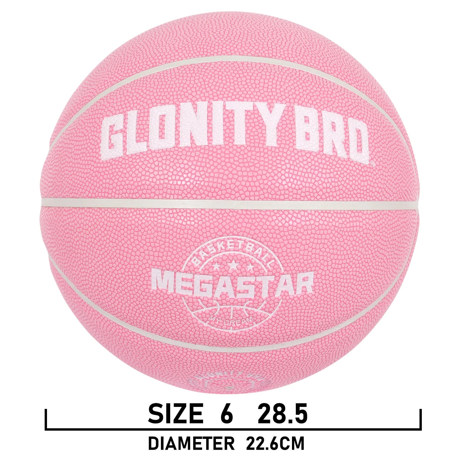 Women's Basketball Size 5, 6, 7 Pink Official Competition Children's Basketball Indoor Outdoor Standard Ball PU Non-slip Wear-resistant