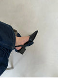 Summer Women's Cover Toe Sandals Elegant Shallow Slip On Shoes Comfort Low Heel Dress Street Style Shoes