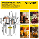 SucceBuy 12L 20L 30L 50L Alcohol Brewing Distiller DIY Moonshine Apparatus Stainless Steel Still Whisky Brandy Home Appliance