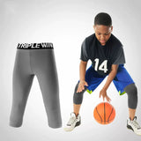 Kids Boy Girl Capri Running Tights Pant Children Basketball Football Soccer Fitness Exercise Sport 3/4 Cropped Legging Shorts J8
