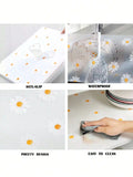 1 Roll Daisy Shelf Liner For Kitchen Cabinets EVA Waterproof Fridge Pad Cupboard Mat Easy Placemats Non-Adhesive Drawer Liner