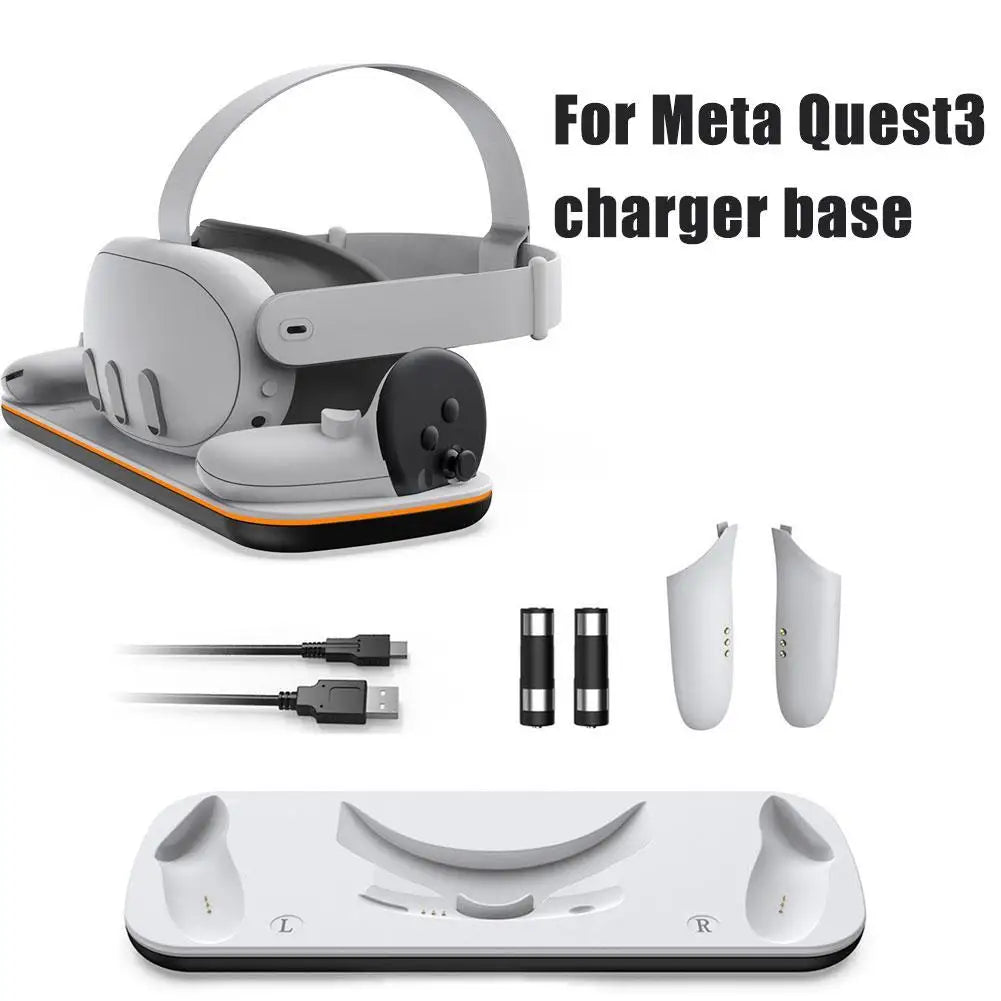 Base de carga para Meta Quest3, asas para auriculares de realidad virtual Meta 3, estación de carga, soporte de almacenamiento para Meta 3, nuevo