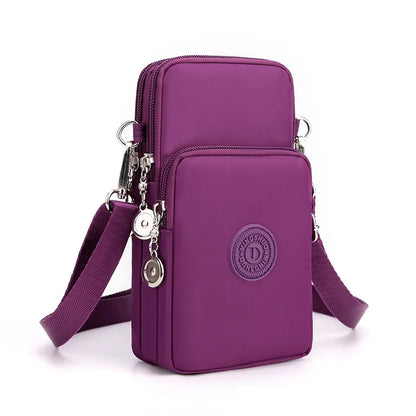 New Women Mobile Phone Bag Nylon Cell Phone Bag Coin Purse Strap Shoulder Bag Small Crossbody Bags for Women Wallet Travel Purse